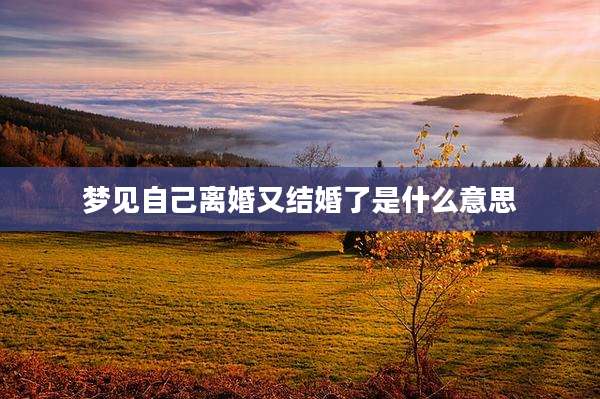 梦见自己离婚又结婚了是什么意思