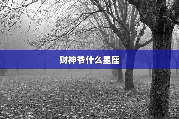 财神爷什么星座