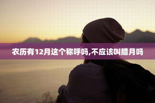农历有12月这个称呼吗,不应该叫腊月吗