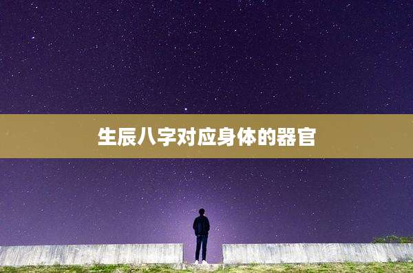 生辰八字对应身体的器官