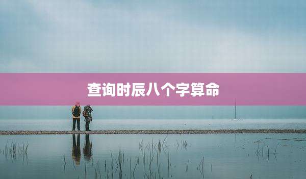 查询时辰八个字算命