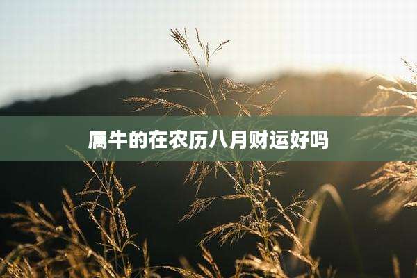 属牛的在农历八月财运好吗
