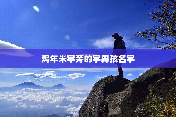 鸡年米字旁的字男孩名字