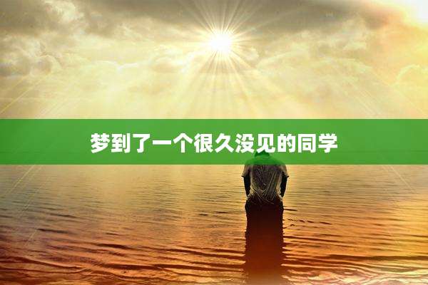 梦到了一个很久没见的同学