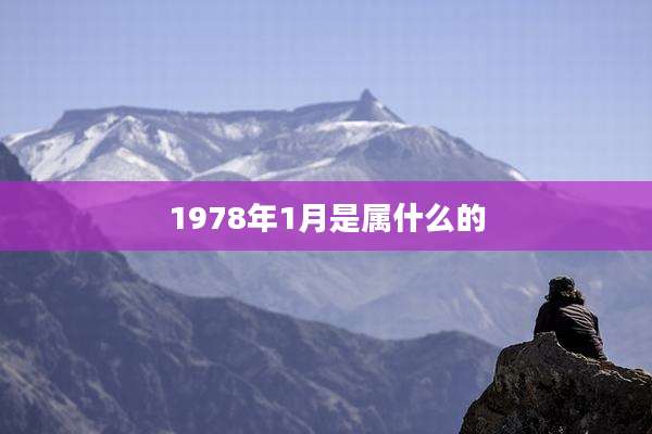 1978年1月是属什么的