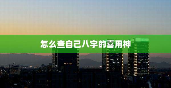 怎么查自己八字的喜用神