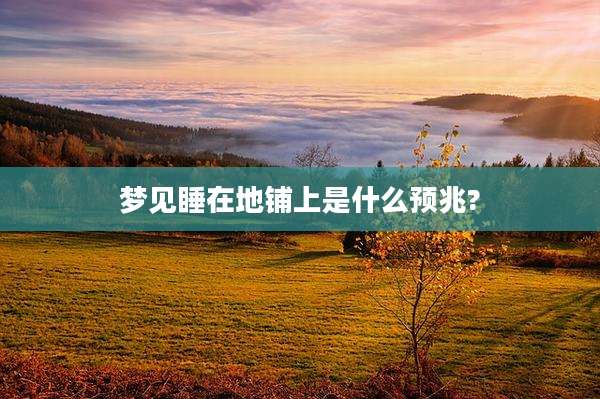 梦见睡在地铺上是什么预兆?