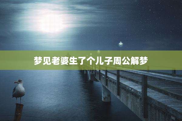 梦见老婆生了个儿子周公解梦