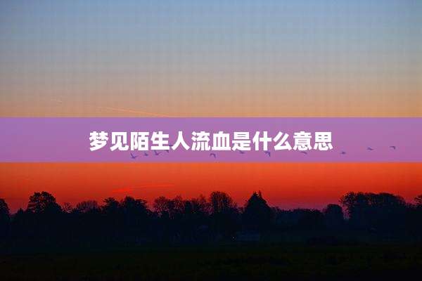 梦见陌生人流血是什么意思