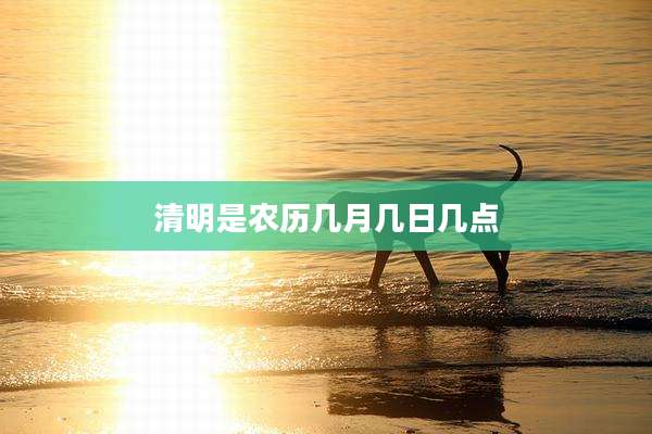 清明是农历几月几日几点