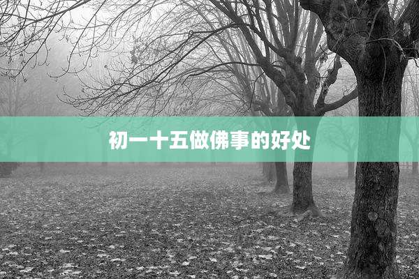 初一十五做佛事的好处
