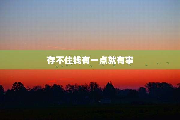 存不住钱有一点就有事