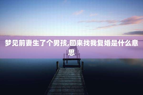 梦见前妻生了个男孩,回来找我复婚是什么意思