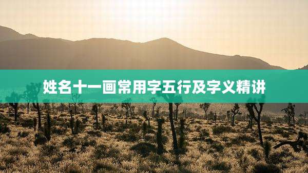 姓名十一画常用字五行及字义精讲