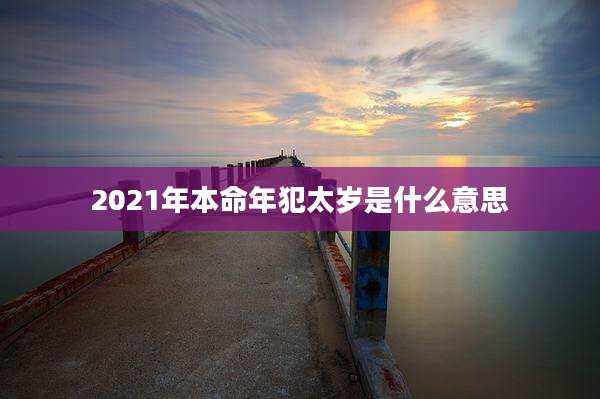 2021年本命年犯太岁是什么意思