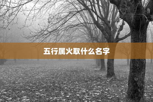 五行属火取什么名字