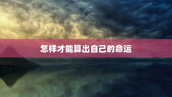 怎样才能算出自己的命运