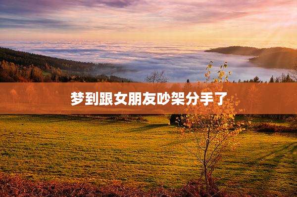 梦到跟女朋友吵架分手了