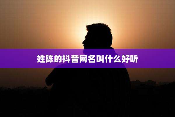 姓陈的抖音网名叫什么好听