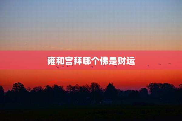 雍和宫拜哪个佛是财运