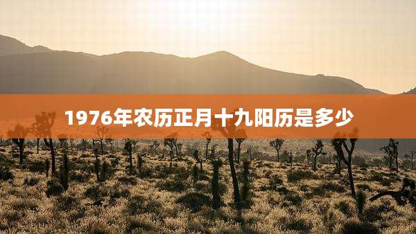 1976年农历正月十九阳历是多少