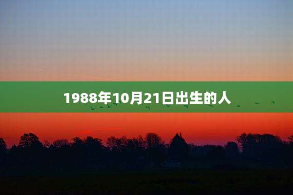 1988年10月21日出生的人