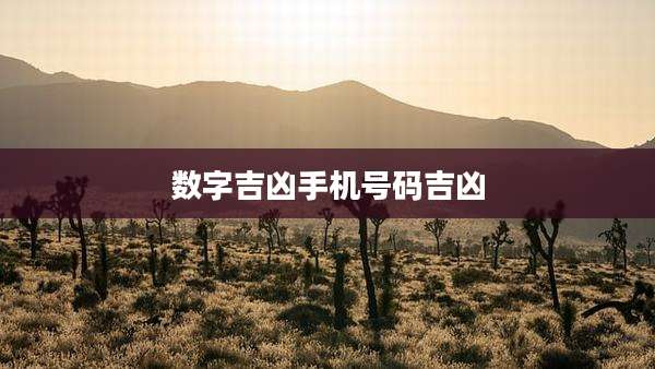 数字吉凶手机号码吉凶