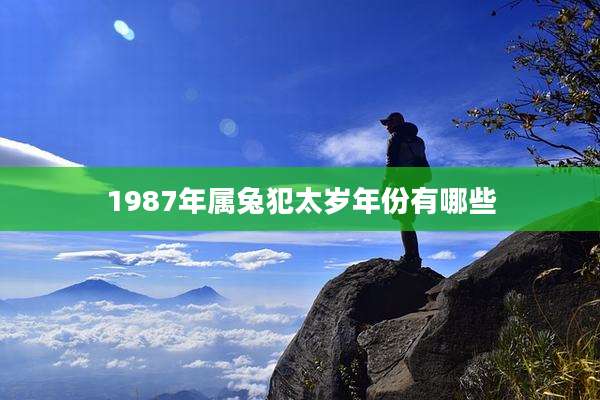 1987年属兔犯太岁年份有哪些
