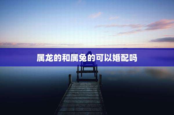 属龙的和属兔的可以婚配吗