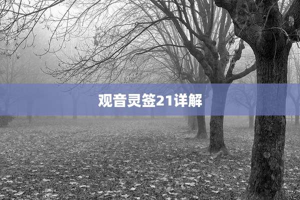 观音灵签21详解