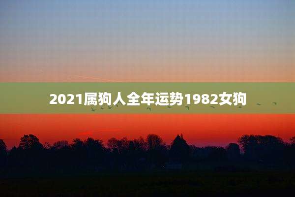 2021属狗人全年运势1982女狗