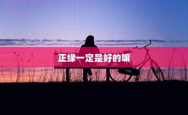 正缘一定是好的嘛