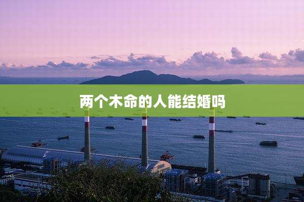 两个木命的人能结婚吗