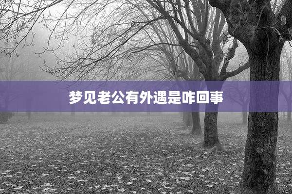 梦见老公有外遇是咋回事