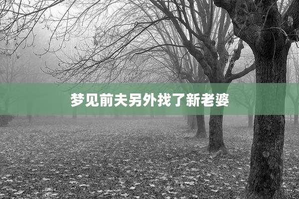梦见前夫另外找了新老婆