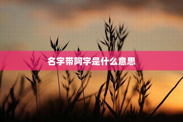 名字带阿字是什么意思