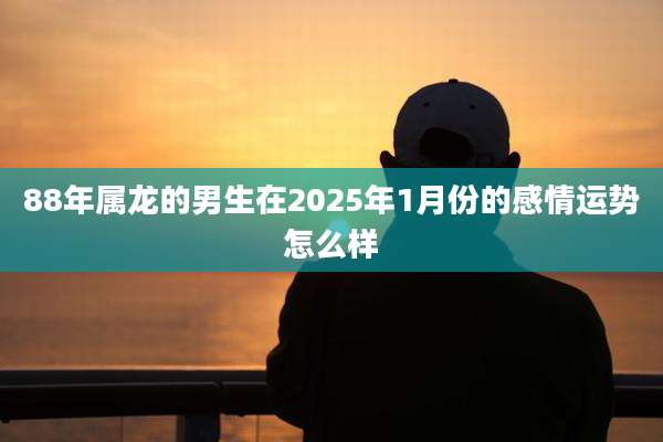 88年属龙的男生在2025年1月份的感情运势怎么样