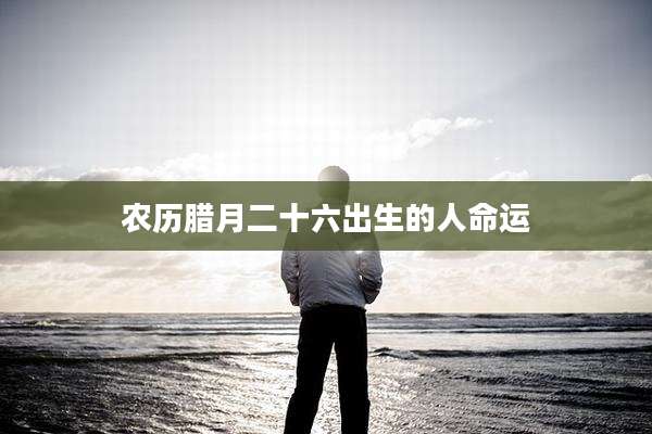 农历腊月二十六出生的人命运