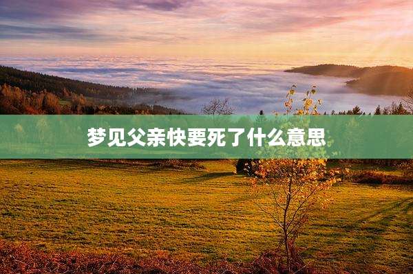 梦见父亲快要死了什么意思