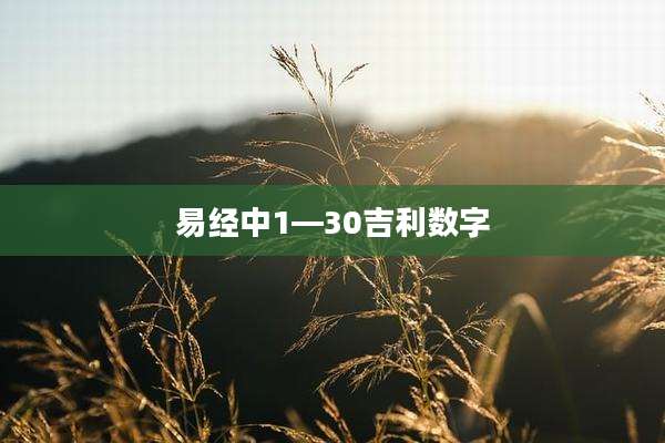 易经中1—30吉利数字