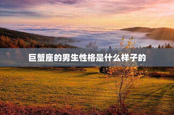 巨蟹座的男生性格是什么样子的