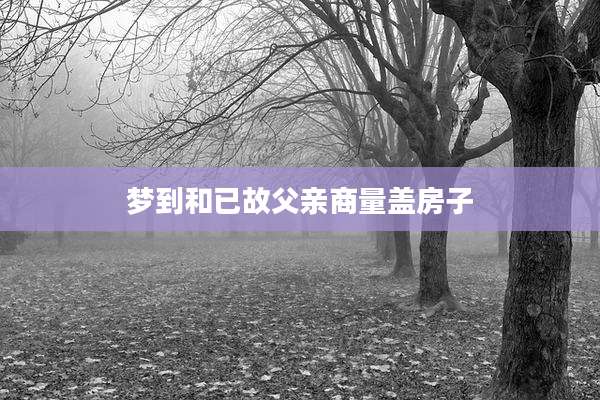 梦到和已故父亲商量盖房子