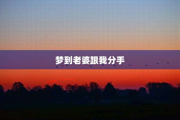 梦到老婆跟我分手