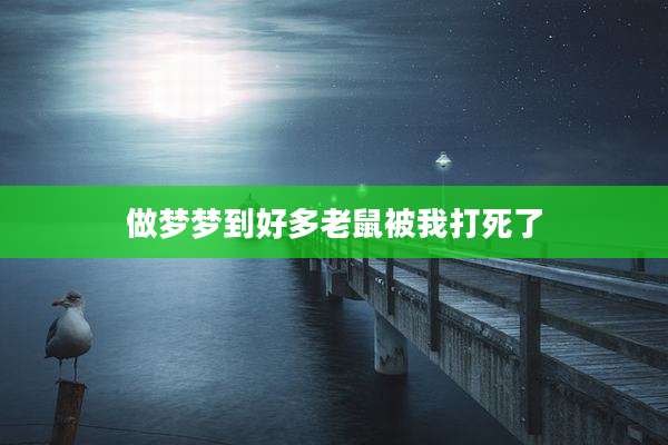 做梦梦到好多老鼠被我打死了