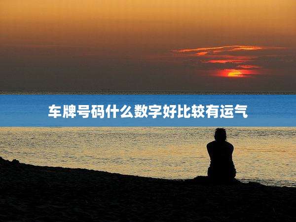 车牌号码什么数字好比较有运气
