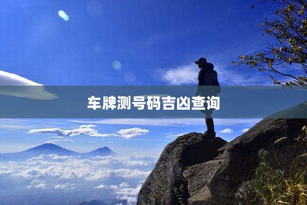 车牌测号码吉凶查询