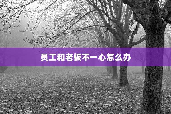 员工和老板不一心怎么办