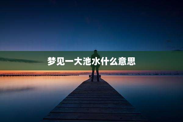 梦见一大池水什么意思