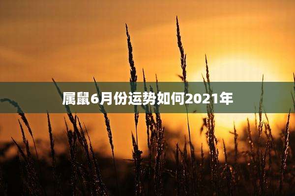 属鼠6月份运势如何2021年