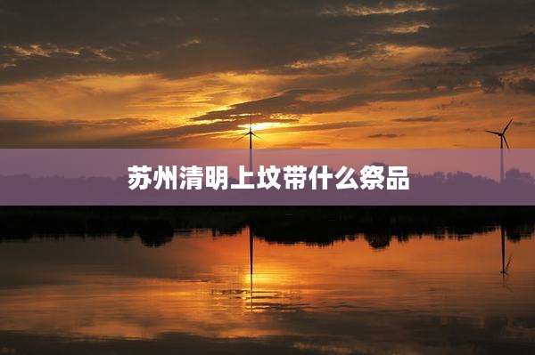 苏州清明上坟带什么祭品